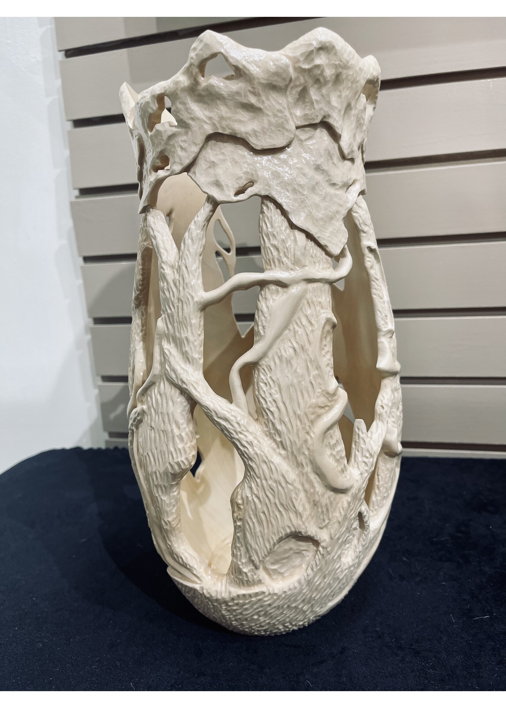 Ray Martha Rountree ROUN-Ray and Martha Rountree-140824-"Refuge"-Turned and sculpted Holly vessel