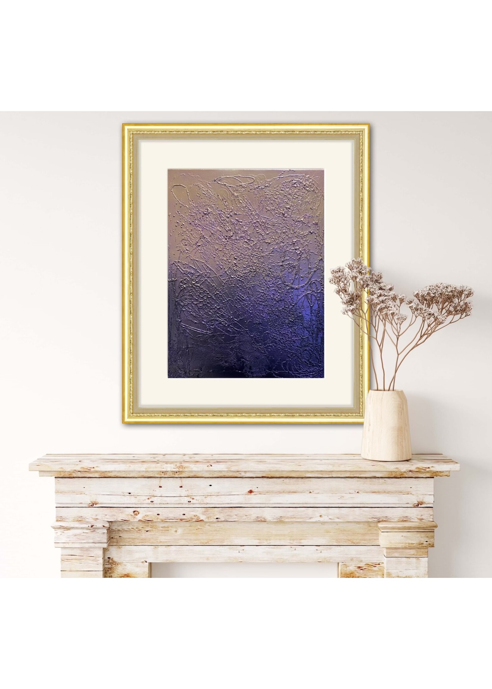 KEMP -  TEXTURED MIXED MEDIA 20X16 "HIDDEN AGENDA"