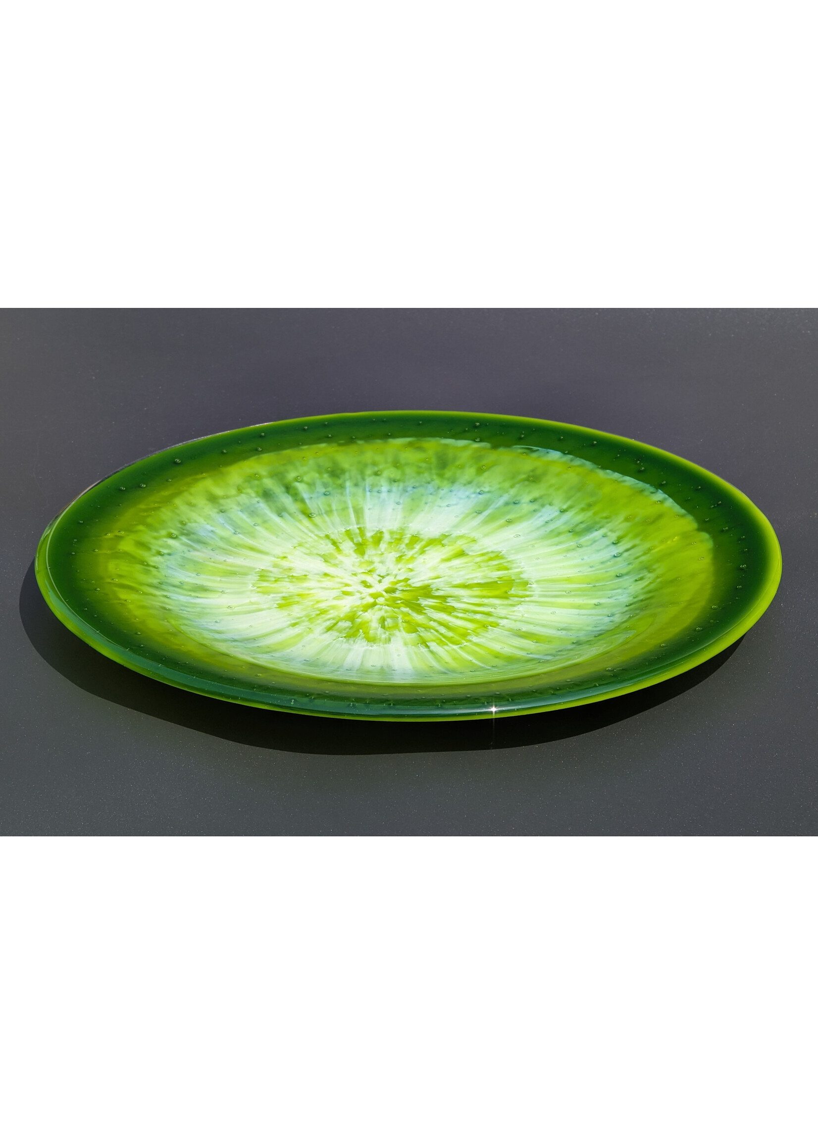 Joy Matthews Matthews Joy - Springwake Pressed Glass Plate 11 1/4" x 7/8" Food Safe