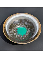 Joy Matthews Matthews Joy - Singed Halo Pressed Glass Bowl 9 1/2"D x 2 1/4" Not Food Safe