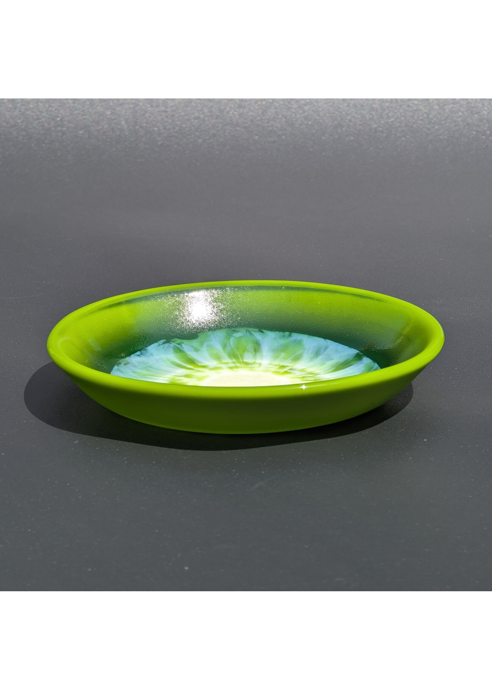 Joy Matthews Matthews Joy - Springburst Small pressed glass dish 5 1/2" Diameter x 7/8" Not Food Safe