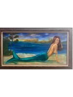WEST- Duane L West "Jamie On the James" oil on canvas 24x48