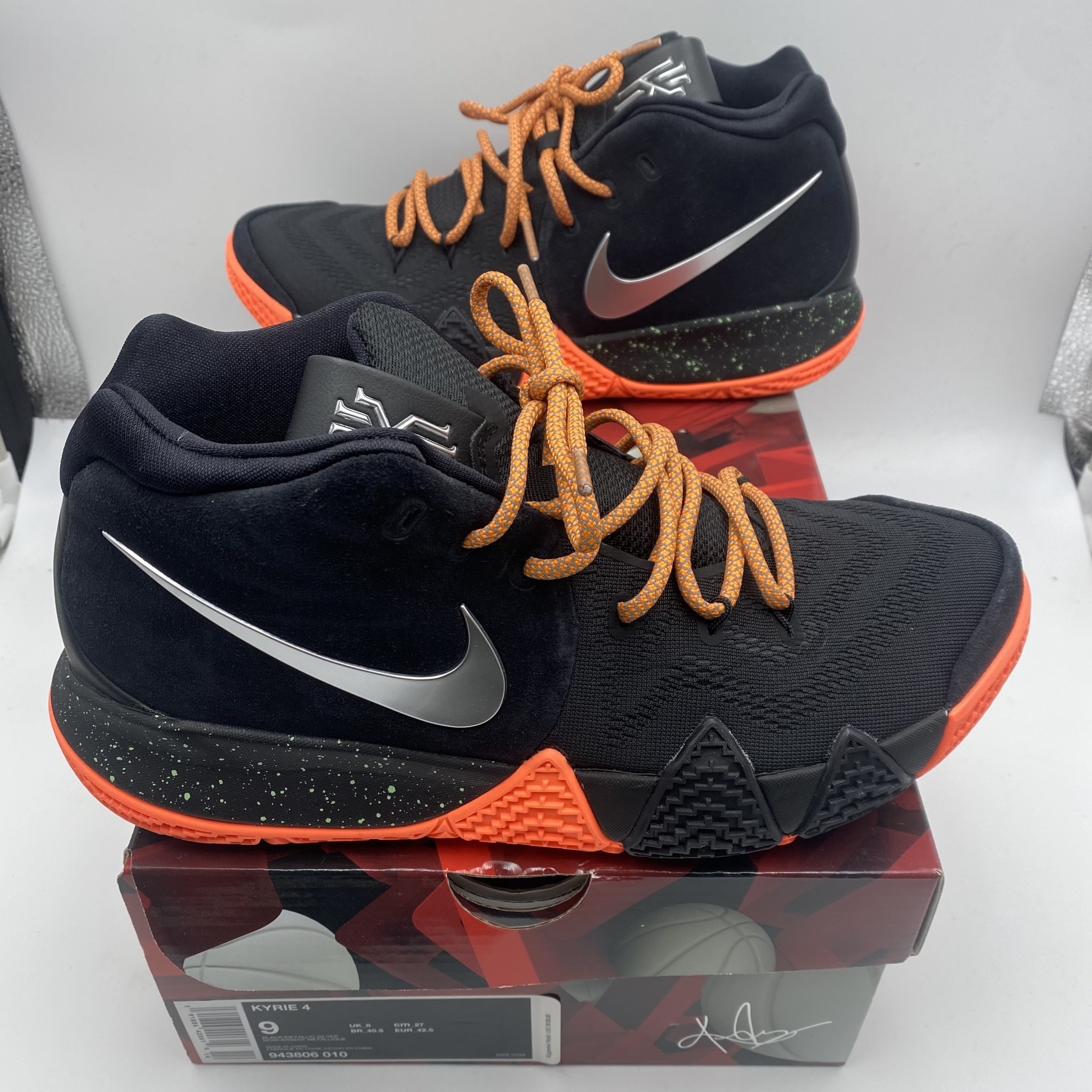 Kyrie 4 cheap silver orange