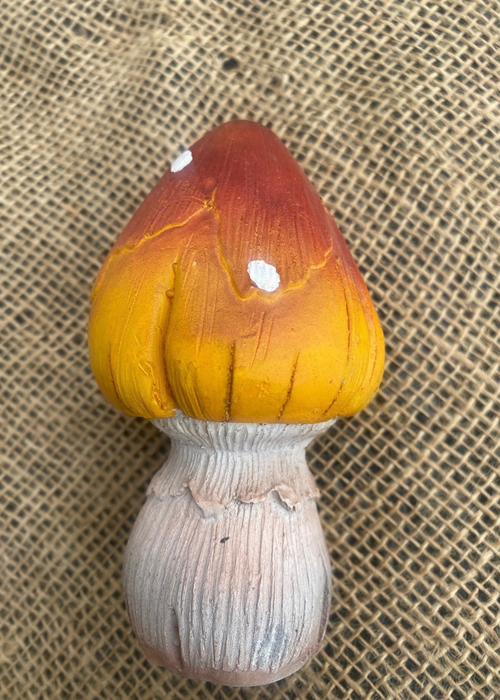 Mushroom Pointed Top Orange with White Spots