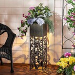 Planter - Bronze Column - Solar Silhoutte