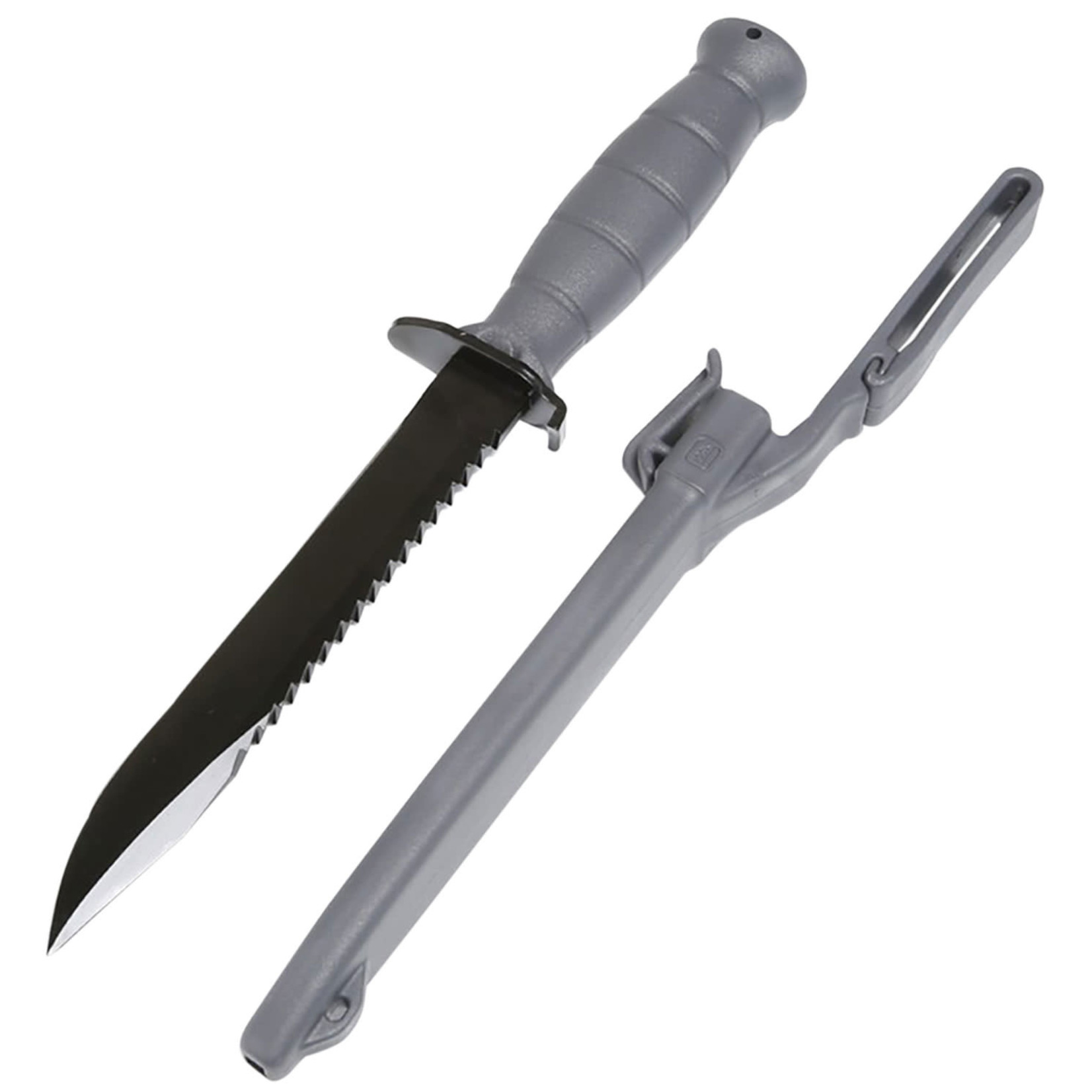 Glock KDO39179 Field Knife 6.50" Fixed Clip Point Plain/Saw Black High Carbon Steel Blade