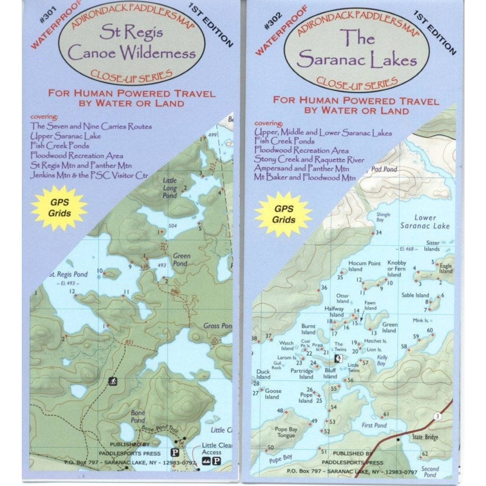 ADK PADDLERS MAP - SARANAC LK.