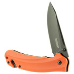 Kershaw Kershaw 8650 Barricade 3.50" Folding Drop Point Plain Black Oxide 8Cr13MoV SS Blade Orange Glass