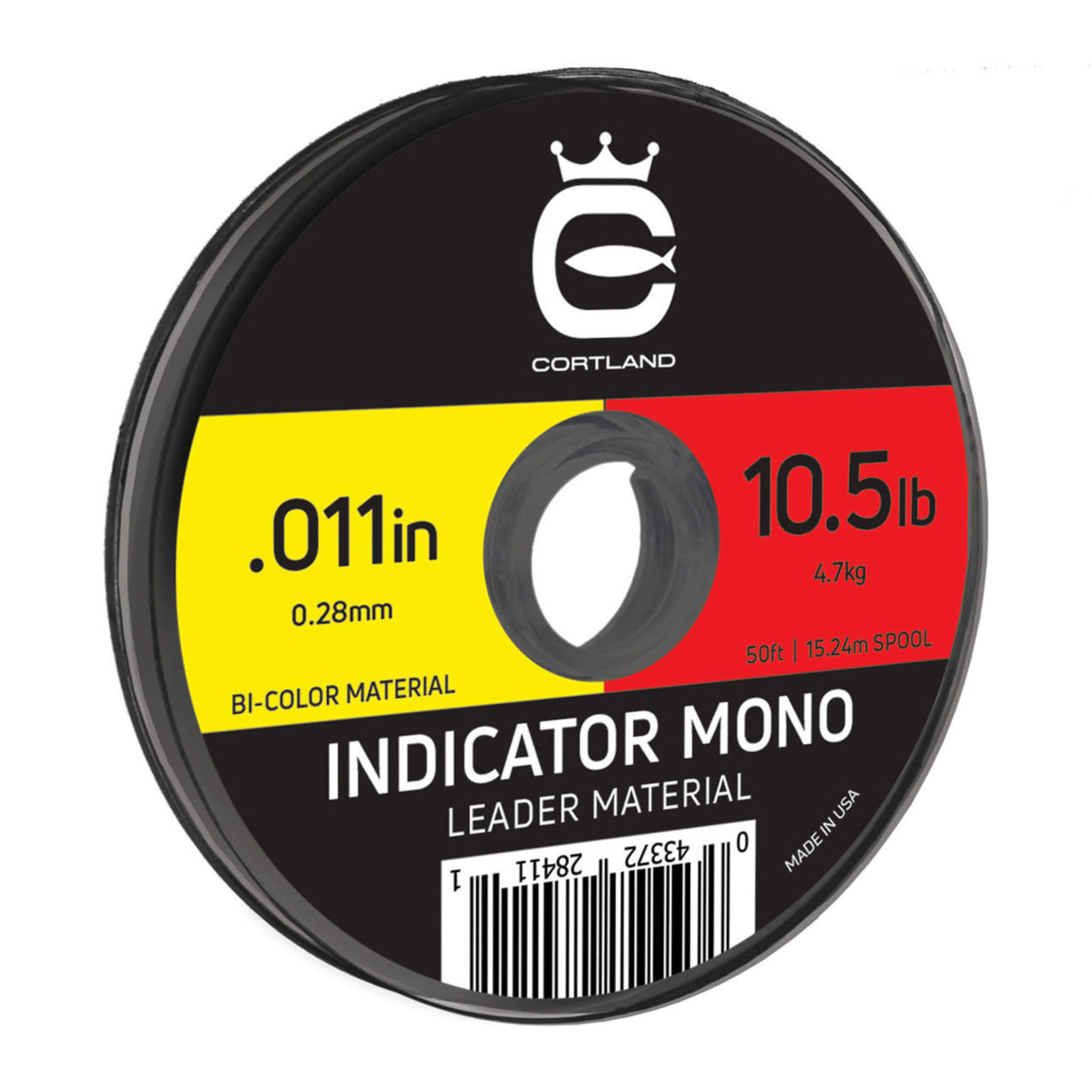 Cortland Indicator Mono Leader Material Bi-Color Red and Yellow