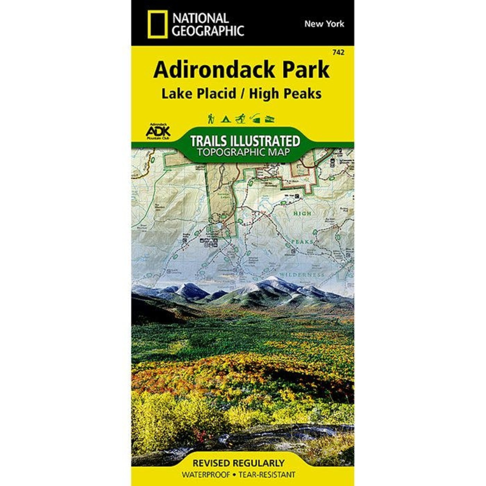 Adirondacks High Peaks Lake Placid  NY #742 Nat Geo Map