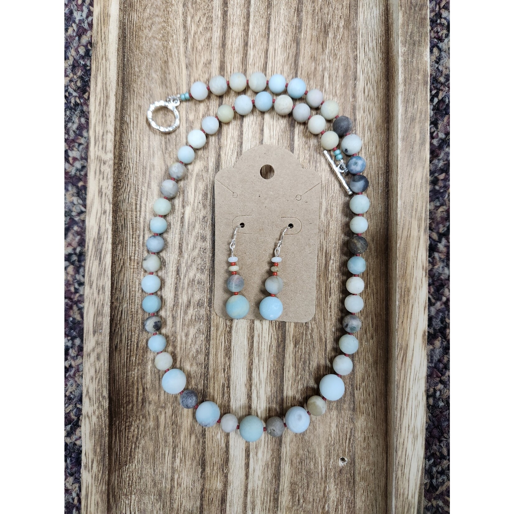 HB Designs Amazonite stone necklace earing set