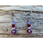 HB Designs HB Designs Pink sunset Czech glass earrings, Sterling Silver ear wires