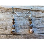 HB Designs HB Designs  Driftwood drops agate and jasper earrings, Sterling Silver ear wires