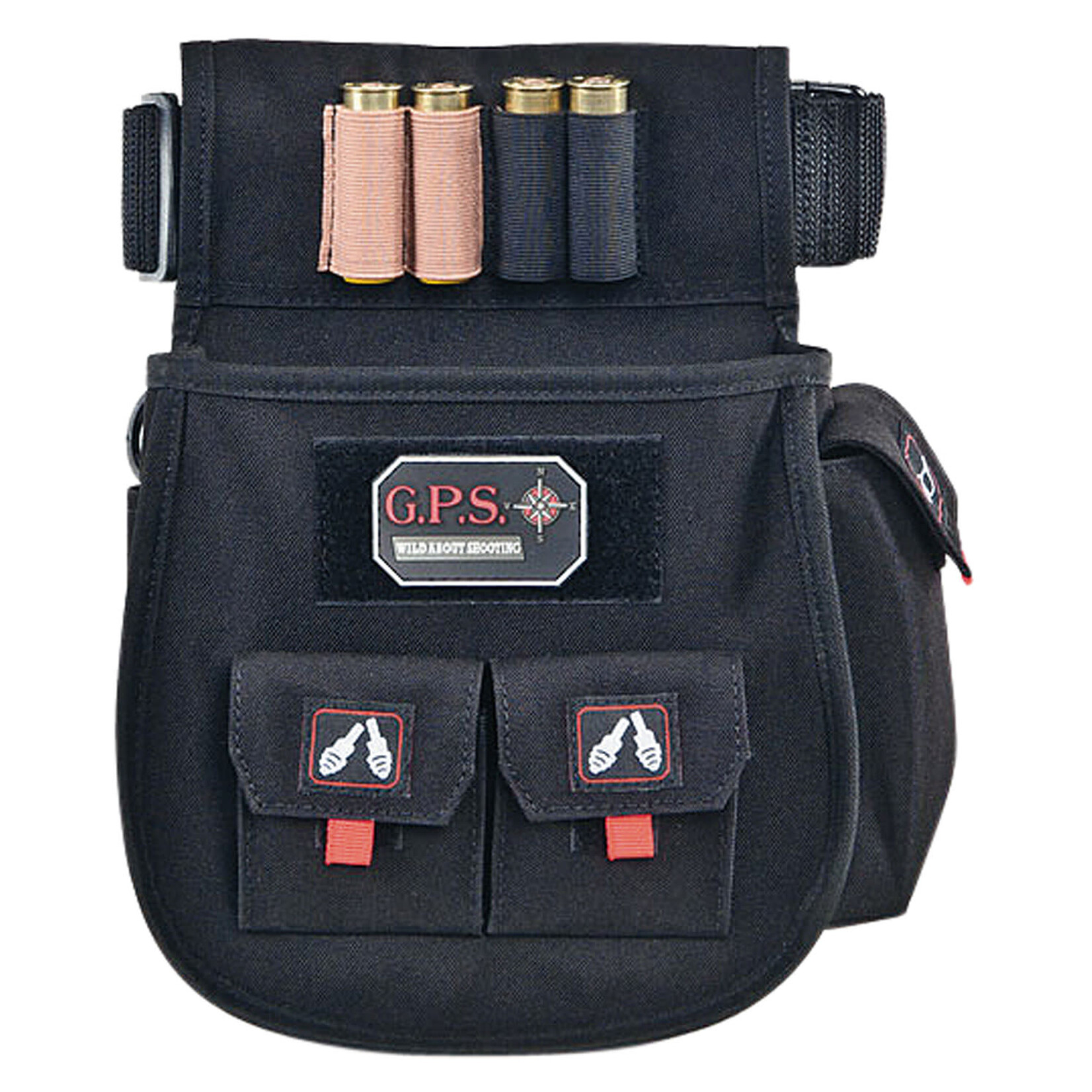 GPS Bags 1094CSP Deluxe Double Shotshell Pouch Black Polyester Waist Mount