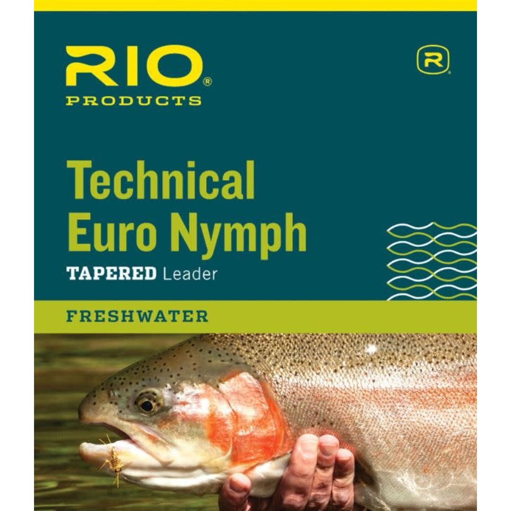 RIO Rio TECHNICAL EURO NYMPH LEADER WITH TIPPET RING 14FT 2X/4X (PINK & YELLOW)