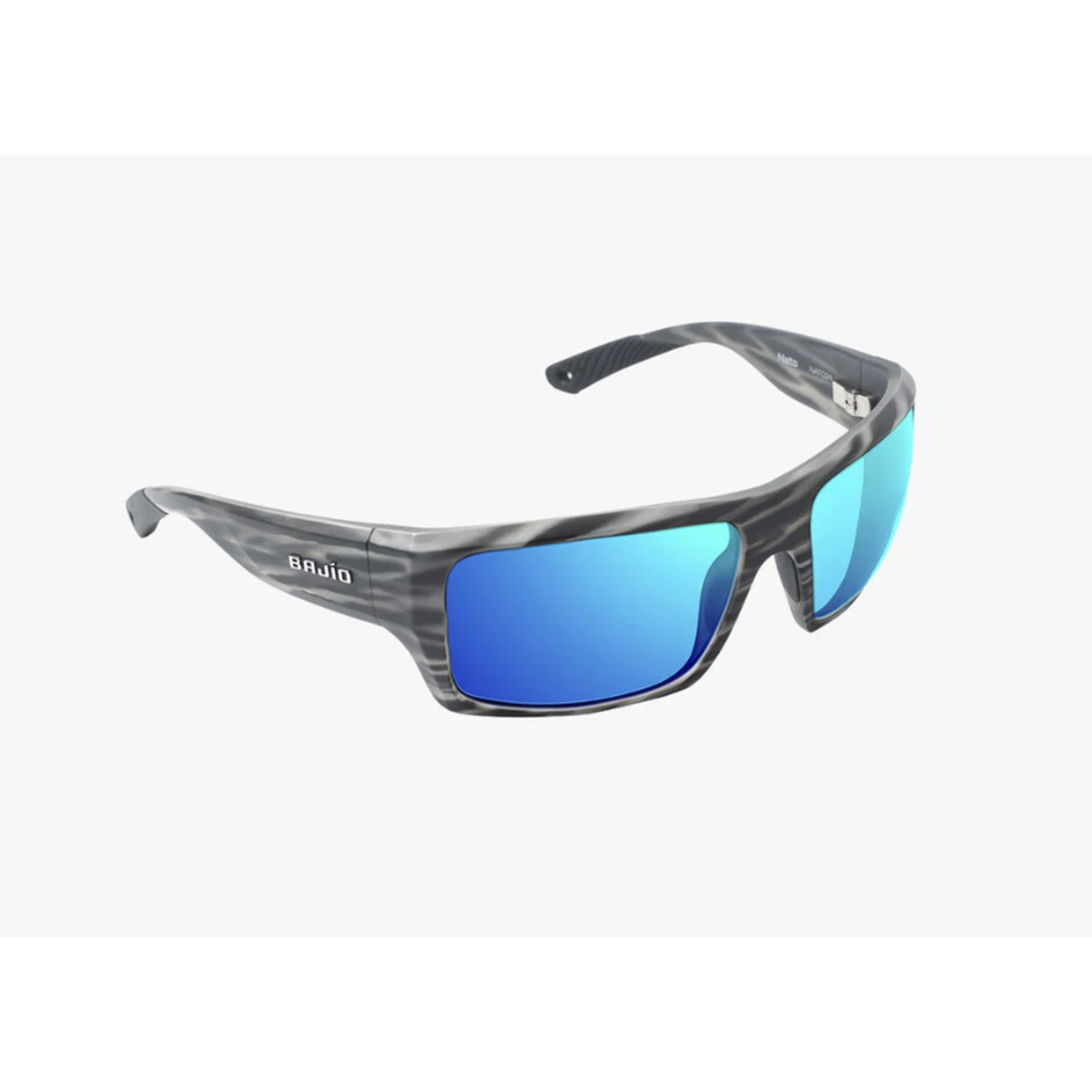 Bajio Bajio Nato Gray Stripe Matte/Blue Mirror Glass Sunglasses