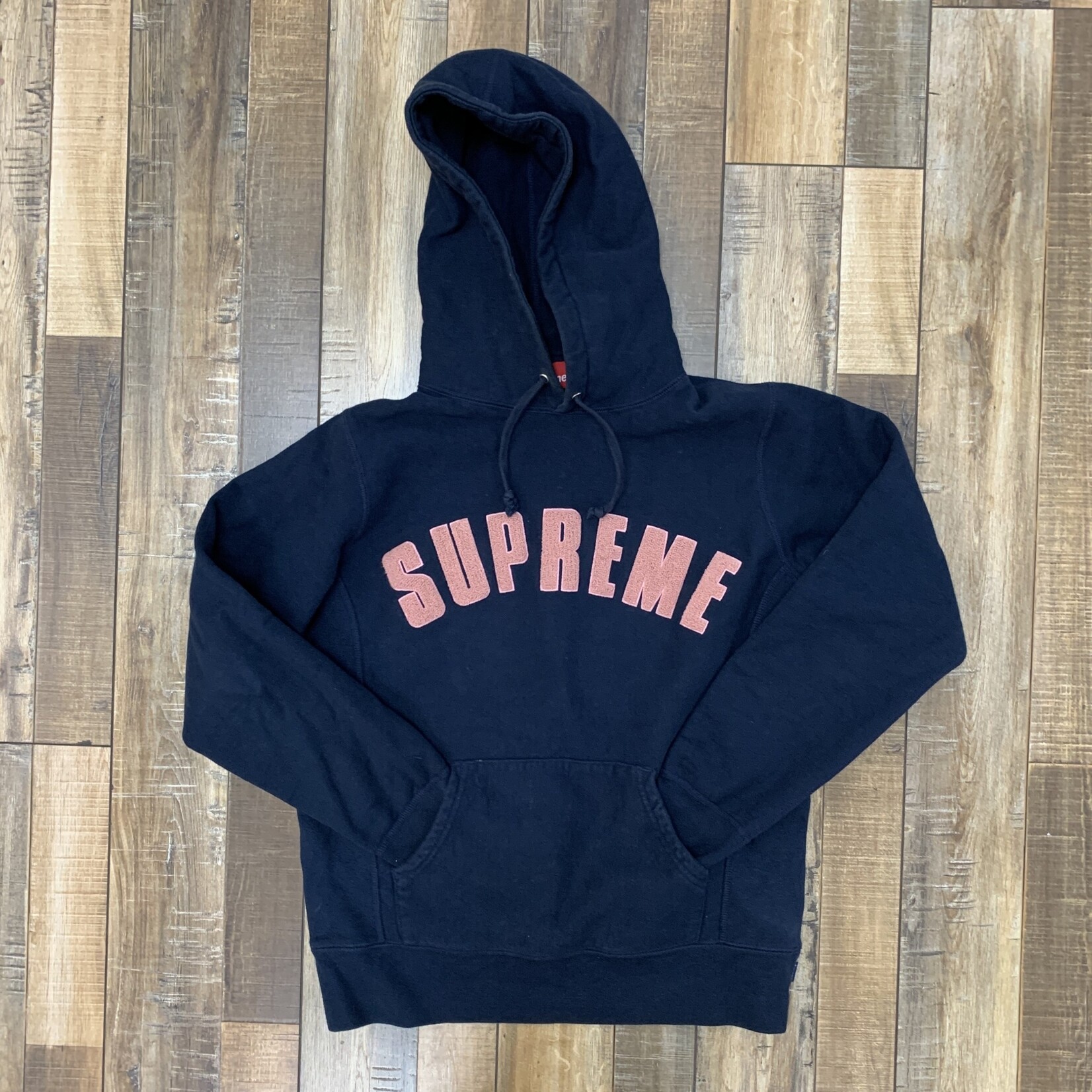 Supreme Supreme Chenille Arc Logo Hooded Sweatshirt Navy