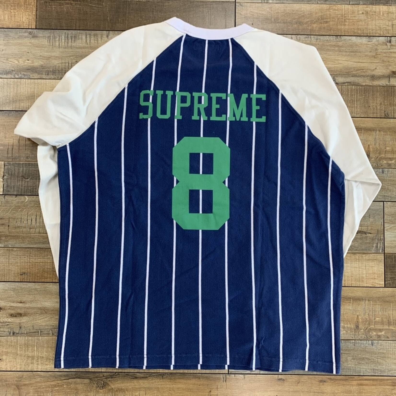 Supreme Stripe Raglan L/S Top Navy - Holy Ground Sneaker Shop 