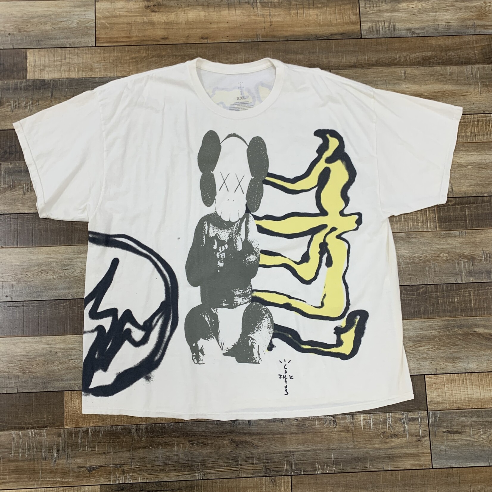 Travis Scott Cactus Jack + Kaws For Fragment Tee Aged Yellow Holy