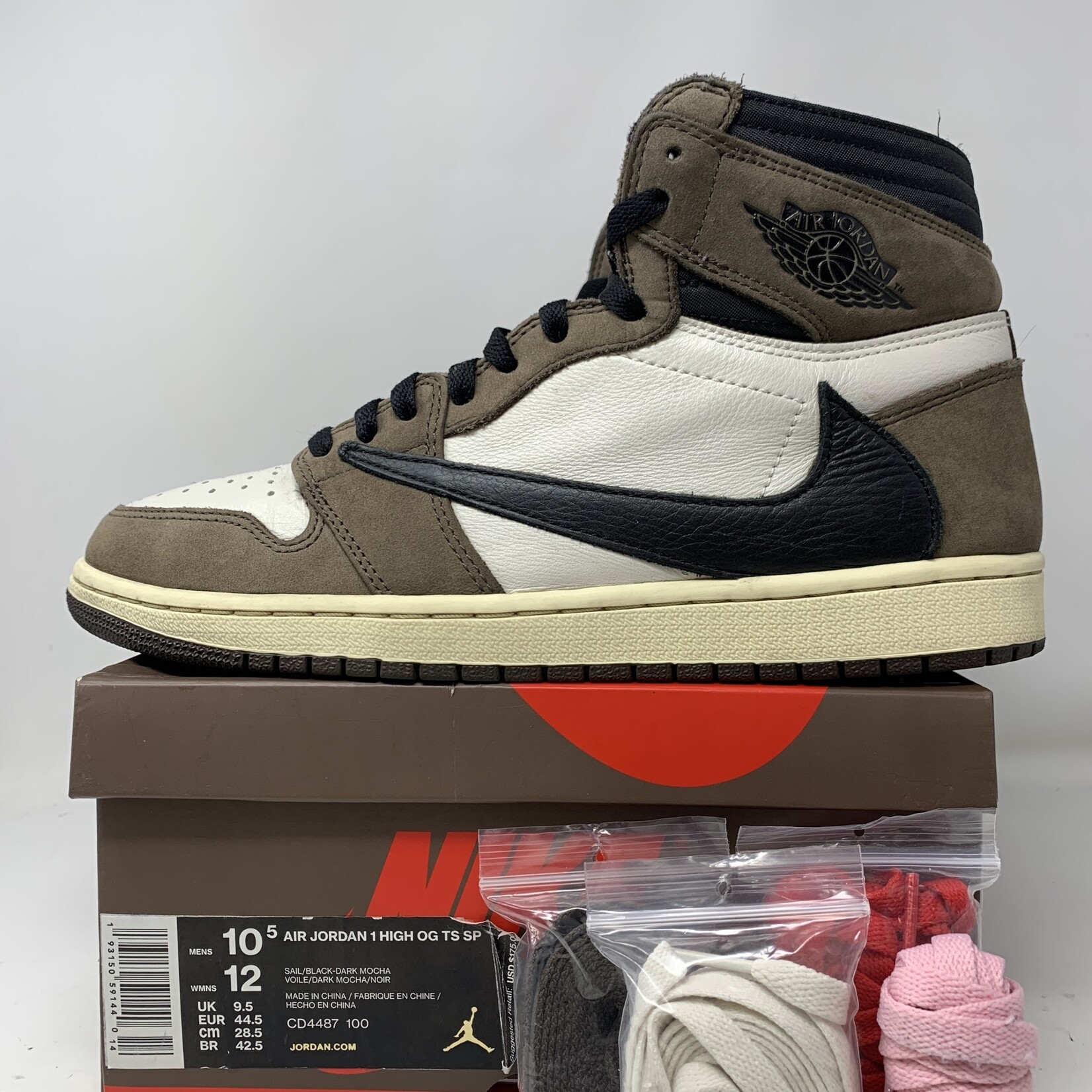 Jordan 1 Retro High OG SP Travis Scott Mocha Holy Ground Sneaker Shop Buy Sell Trade Sneakers