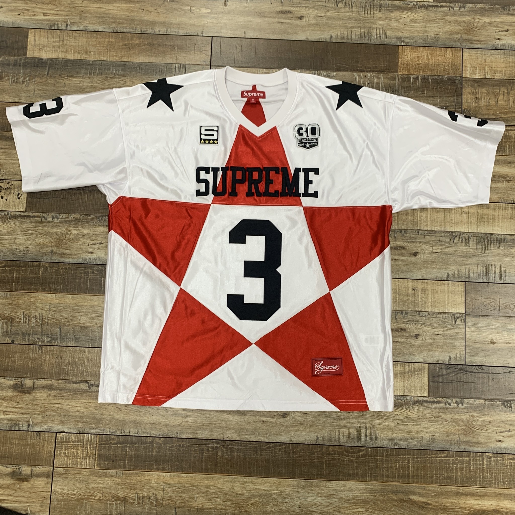Supreme Star Football Jersey White - Holy Ground Sneaker Shop  