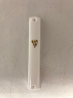 White Plastic Mezuzah Case 10cm- (MZ-PMCW12-10)