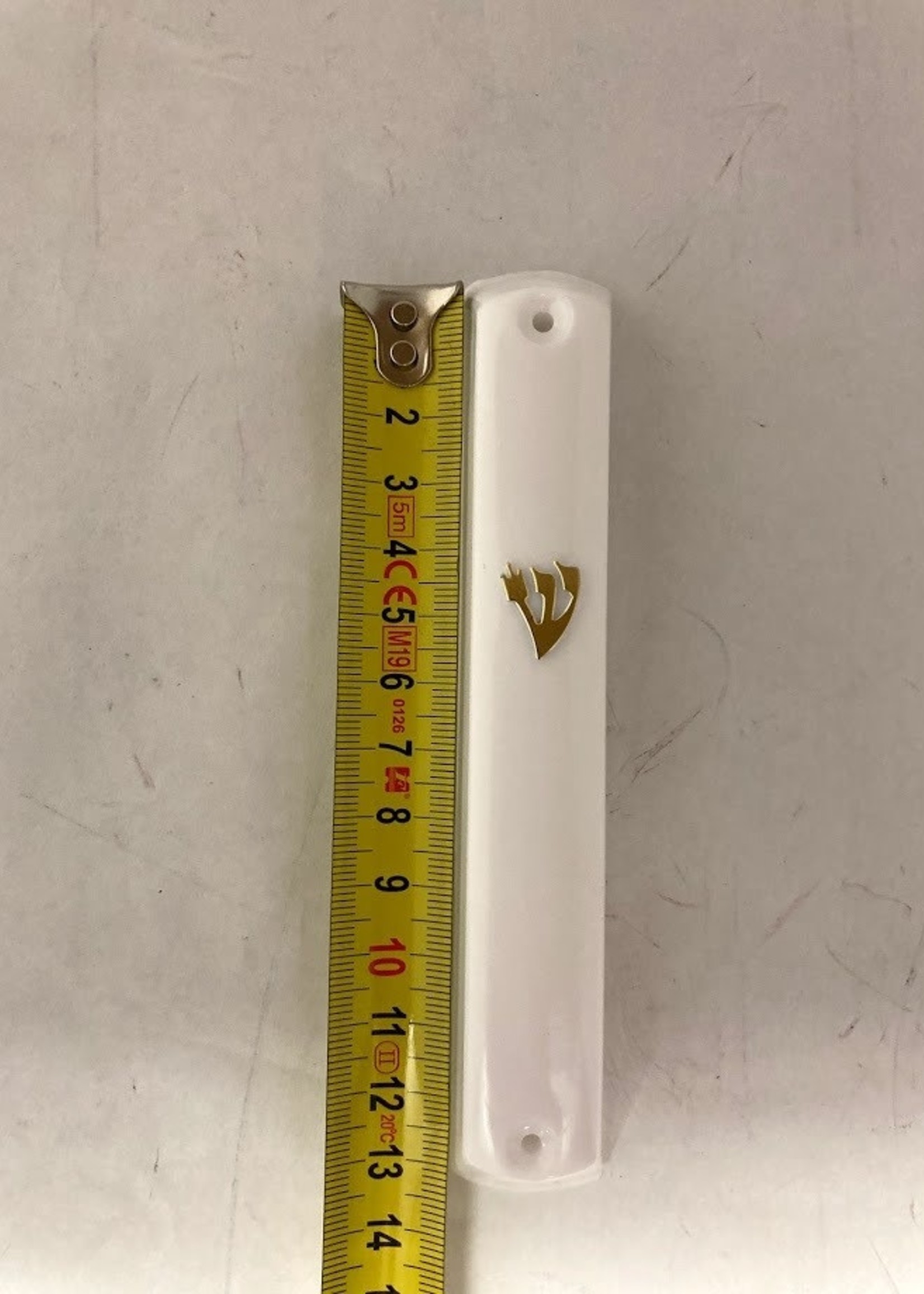 White Plastic Mezuzah Case 10cm- (MZ-PMCW12-10)
