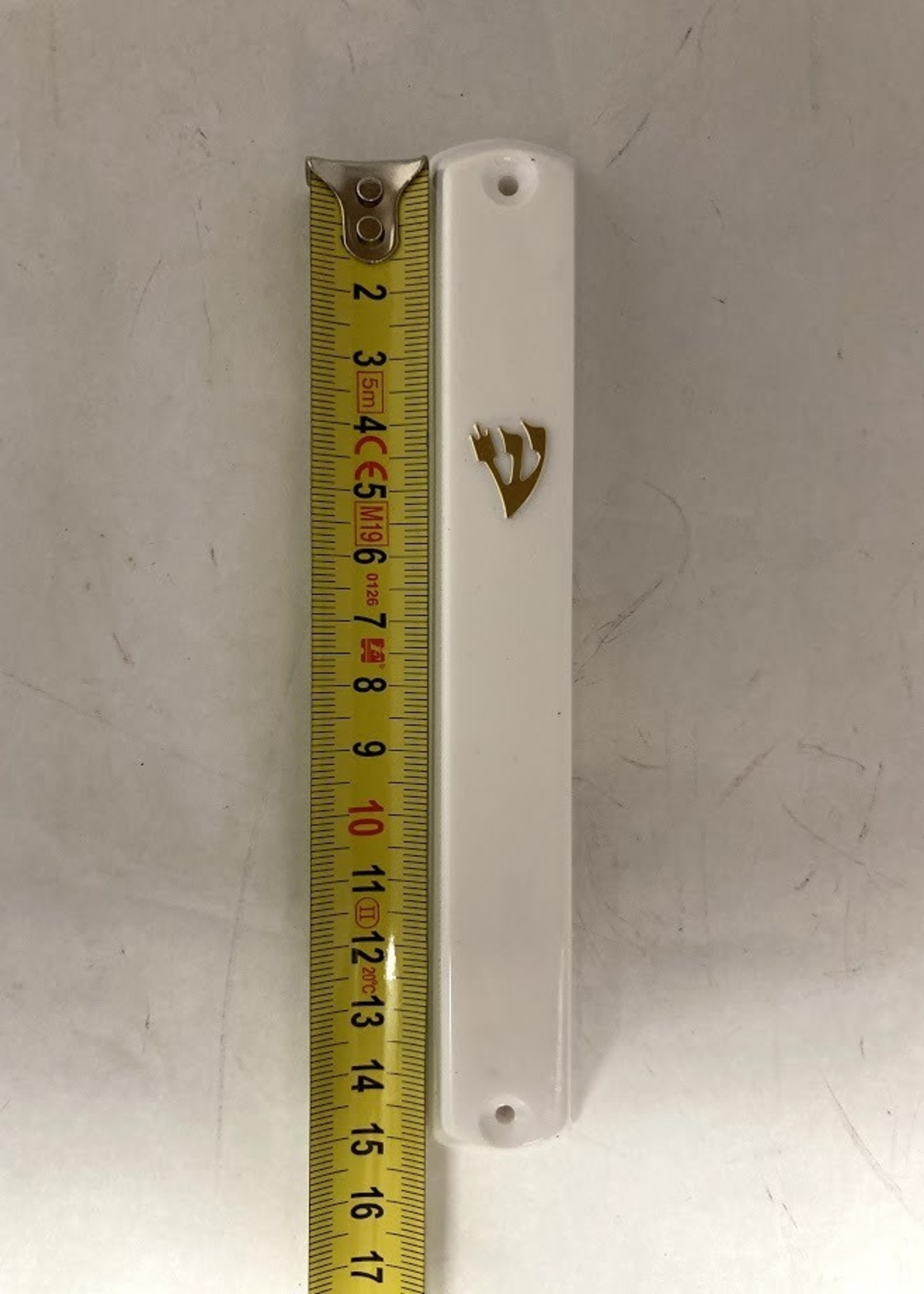 White Plastic Mezuzah Case 12cm (MZ-PMCW12-12)