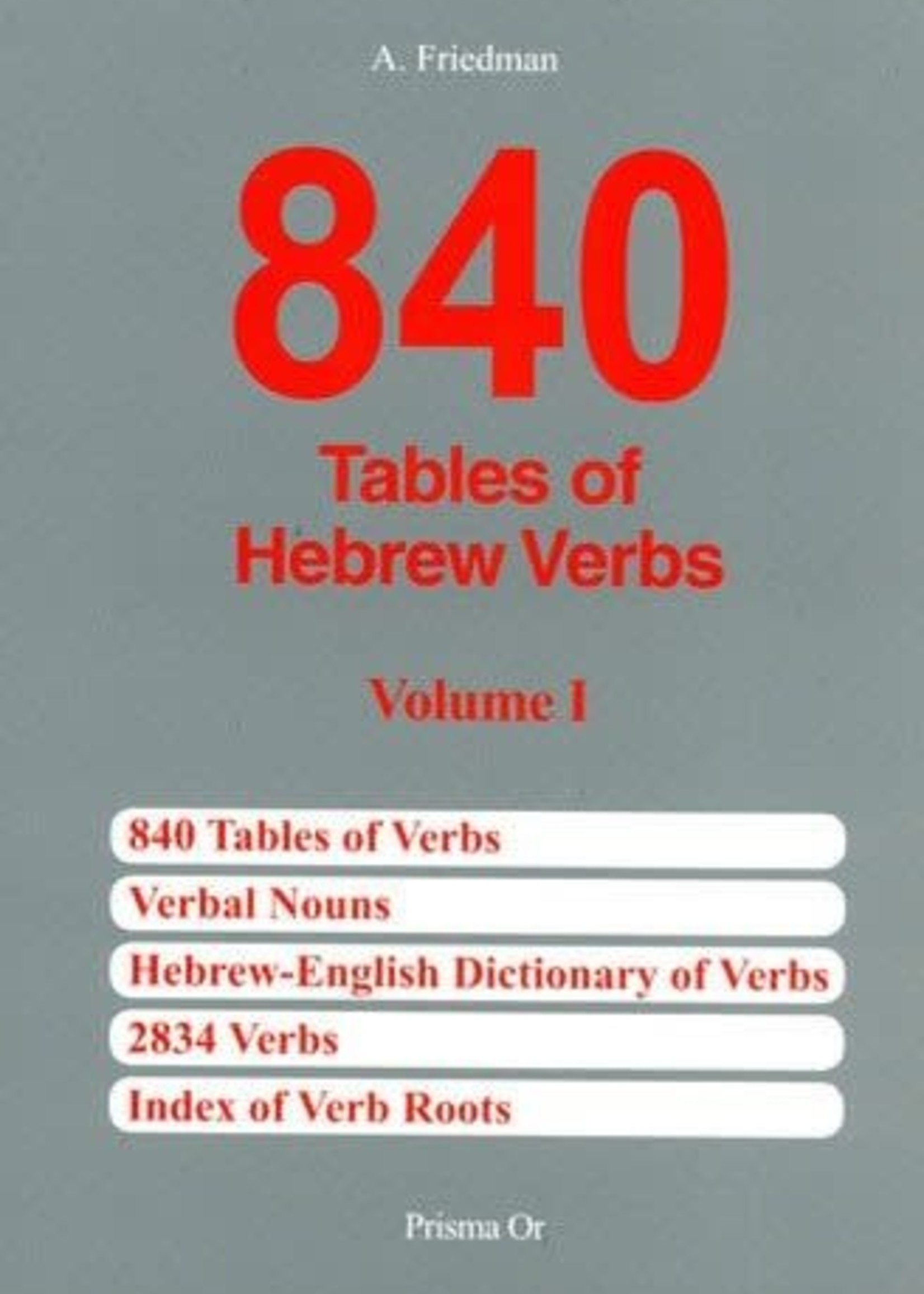 840 Tables of Hebrew Verbs