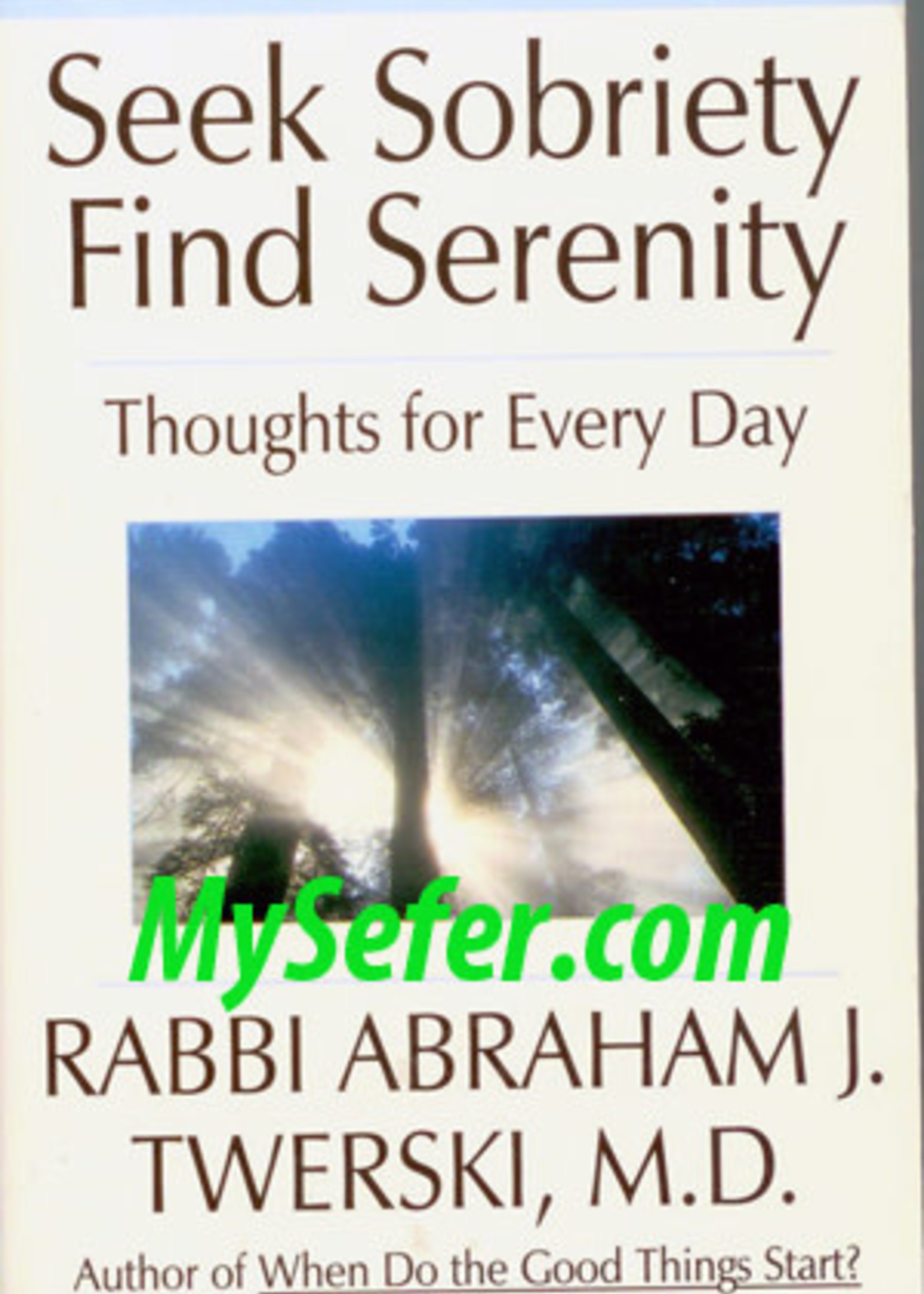 Seek Sobriety Find Serenity Thoughts for Every Day-Rabbi Dr. Twerski
