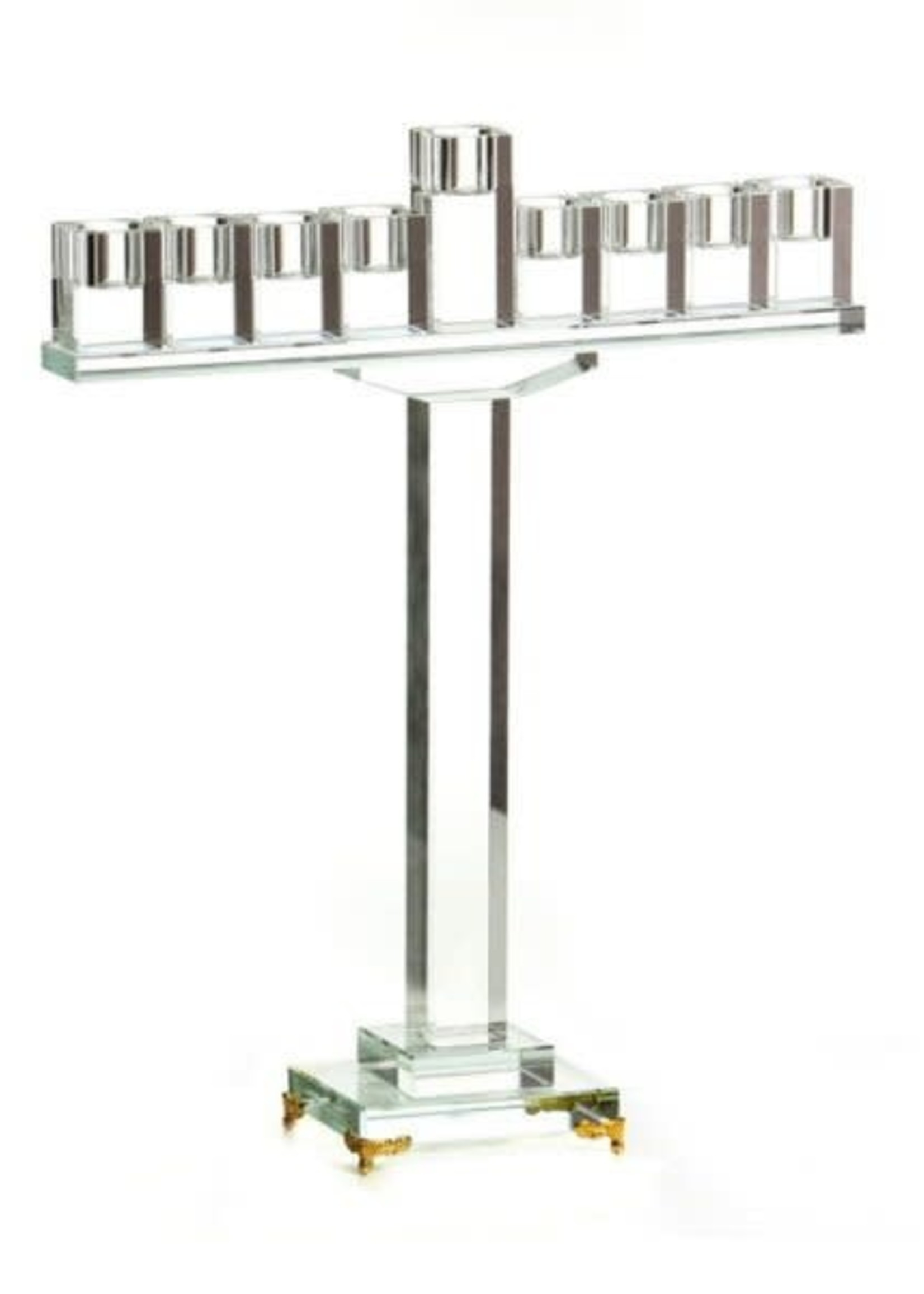 Crystal Tall Square Menorah-14"H x11.5"W