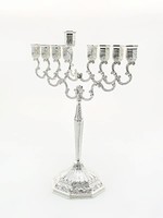 Silverplate Menorah-Square Bottom 11"/  מנורה