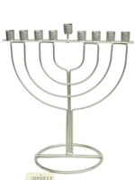 Metal Candle Chanukah Menorah 8"/ מנורה