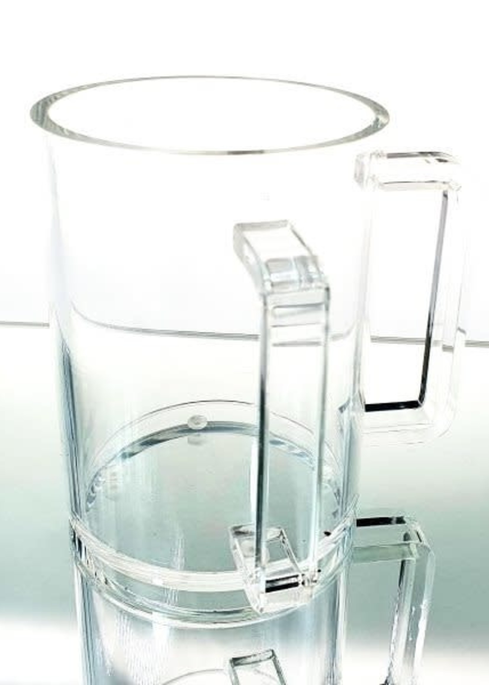 Clear Acrylic Washing Cup-Clear Handles 5"