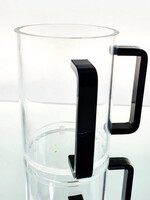 Clear Acrylic Washing Cup-Black Handles 5" (WC-80257)