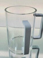 Clear Acrylic Washing Cup-White Handles 5" (WC-80255)