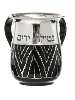 Stainless Steel Enameled Wash Cup-Black Design (WC-X45029B)