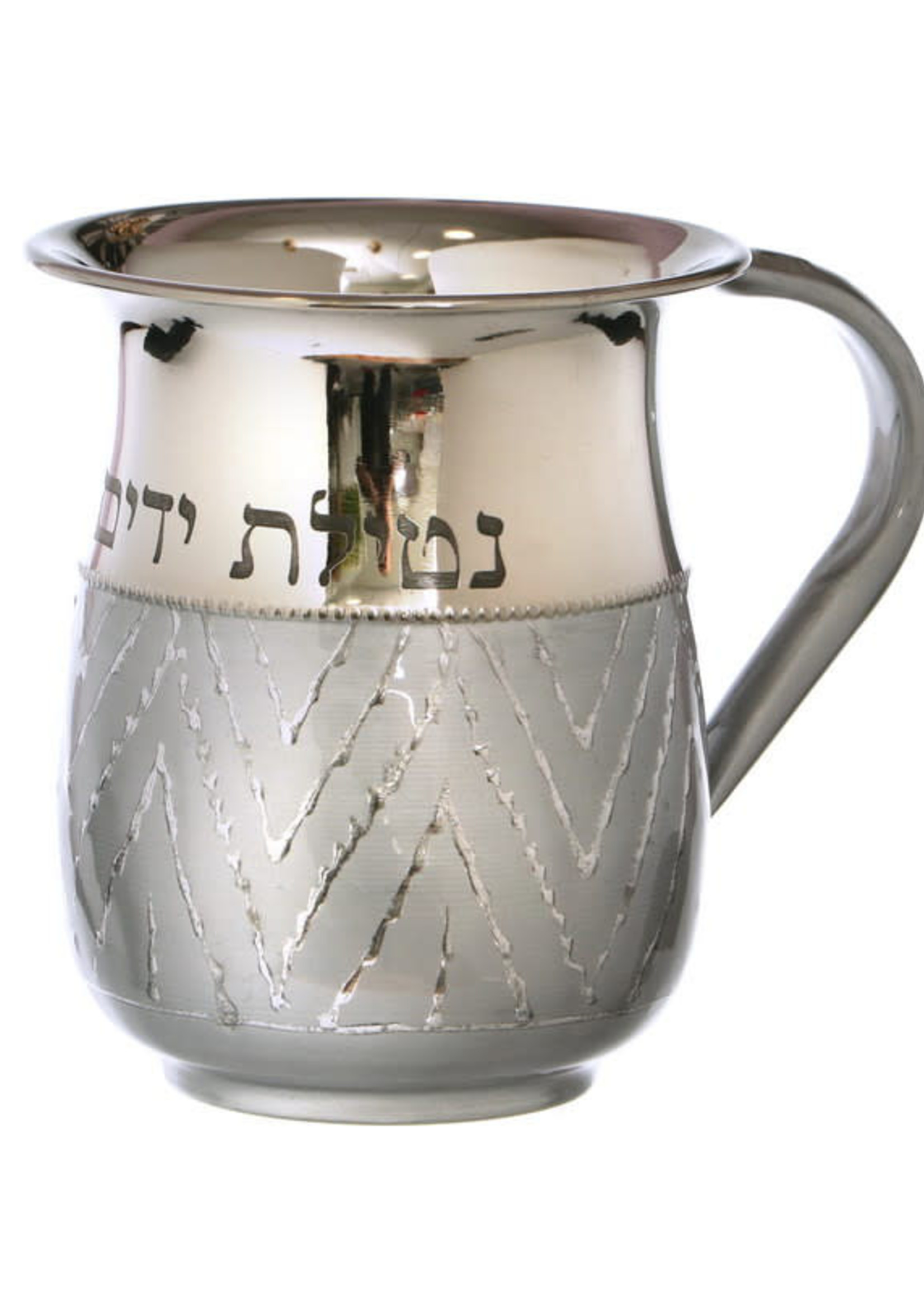 Stainless Steel Enameled Wash Cup-Silver Design (WC-X45029)