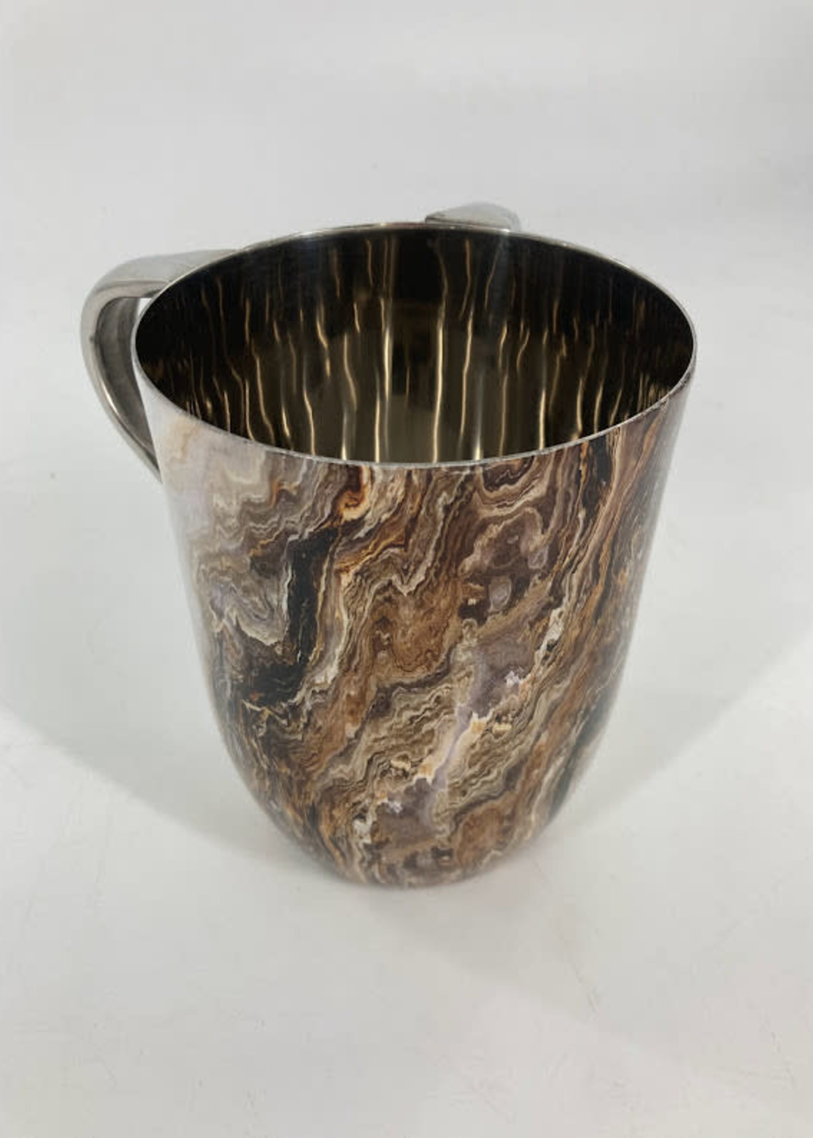 Stainless Enamel Wash Cup-Marble Gray Design (WC-X4252)