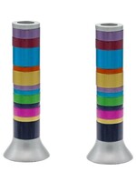 Large Anodized Candlesticks-Full Rings (EM-CW)