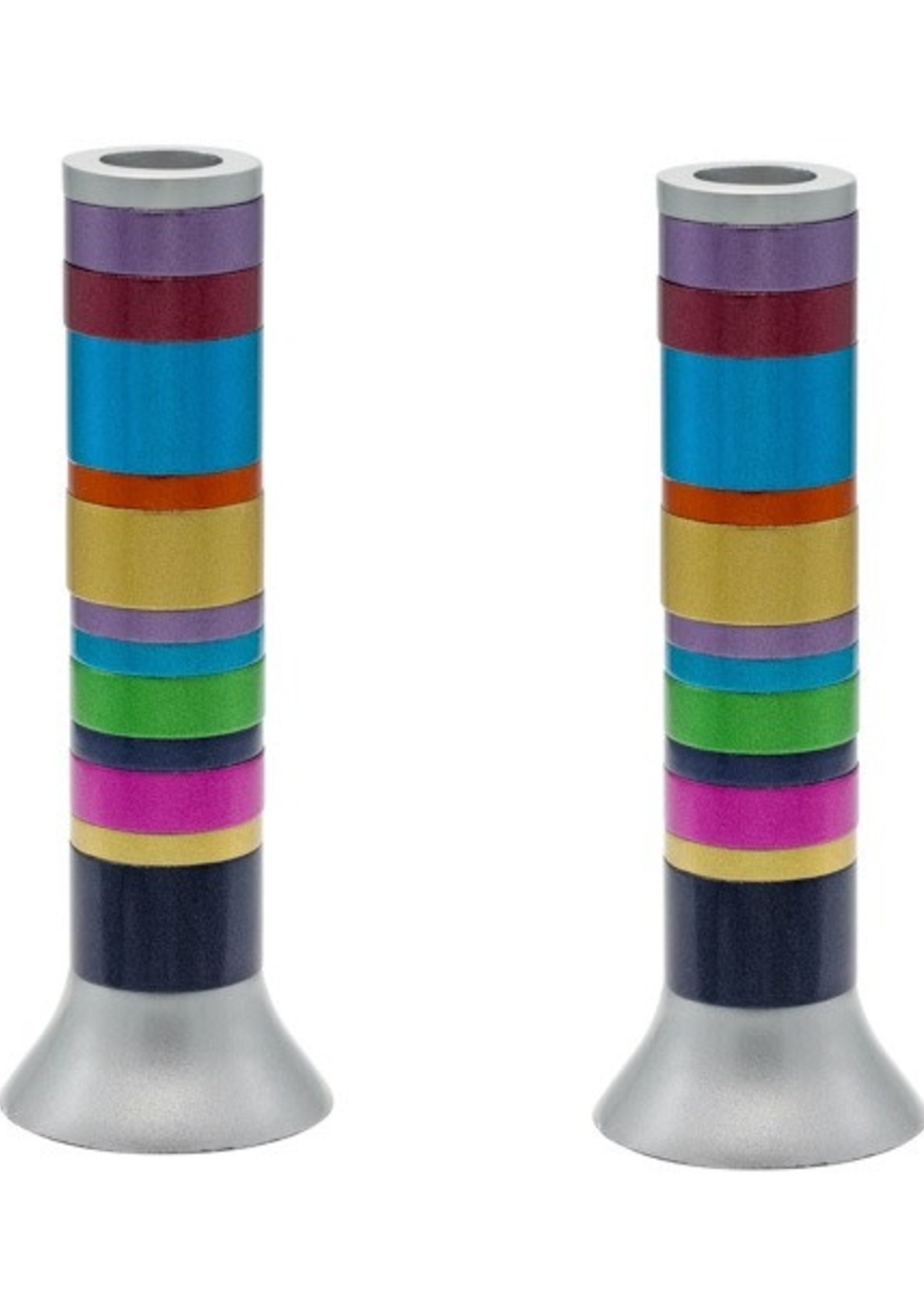 Large Anodized Candlesticks-Full Rings (EM-CW)