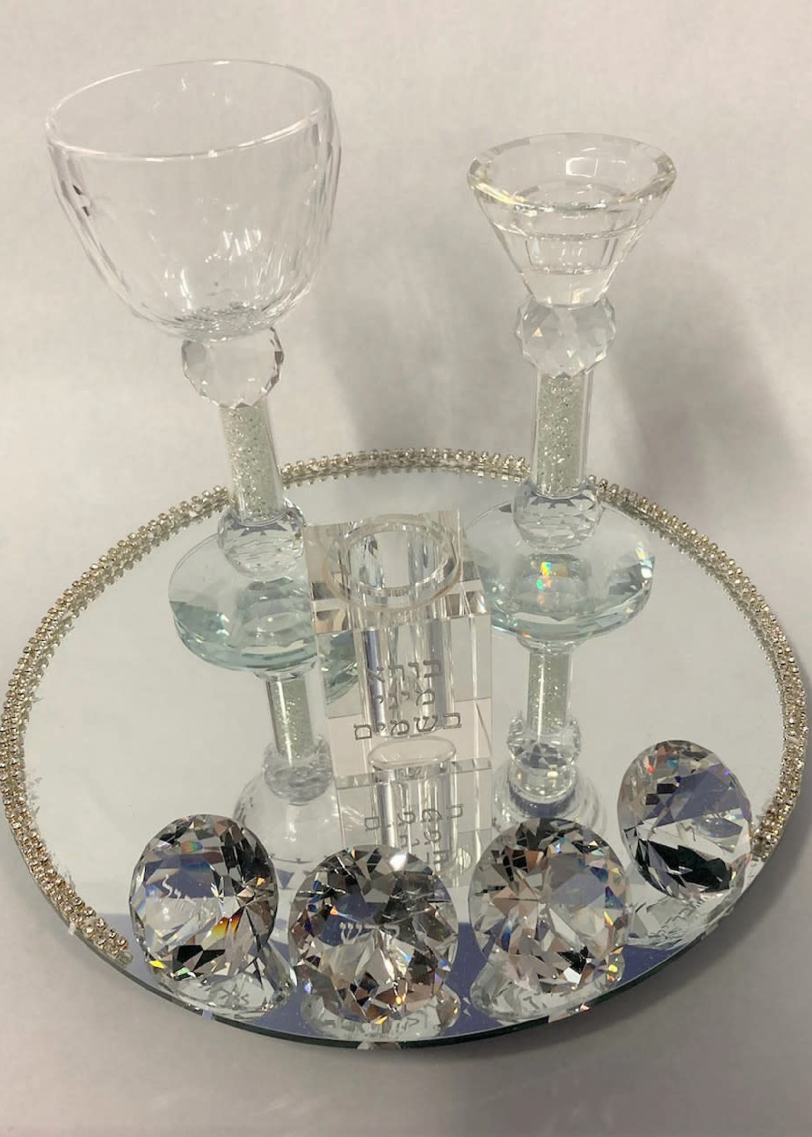 Crystal Havdalla Set with Tray (HV-12115)