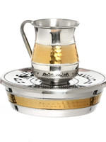 Silverplate Hammered Mayim Achronim-Gold Design (MA-X5028Z)