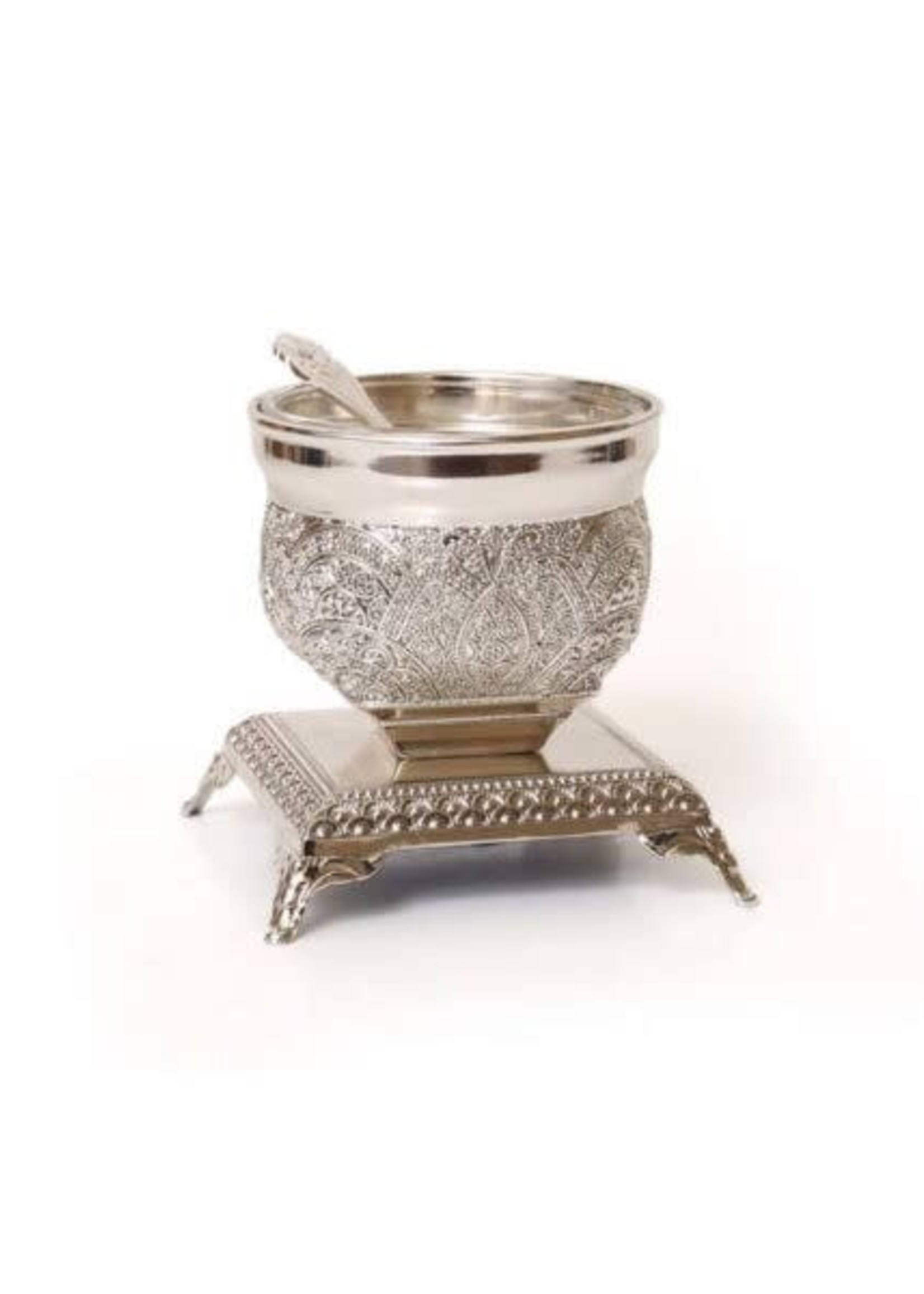 Filigree Single Open Salt Dish w/ Spoon (MC-X874)