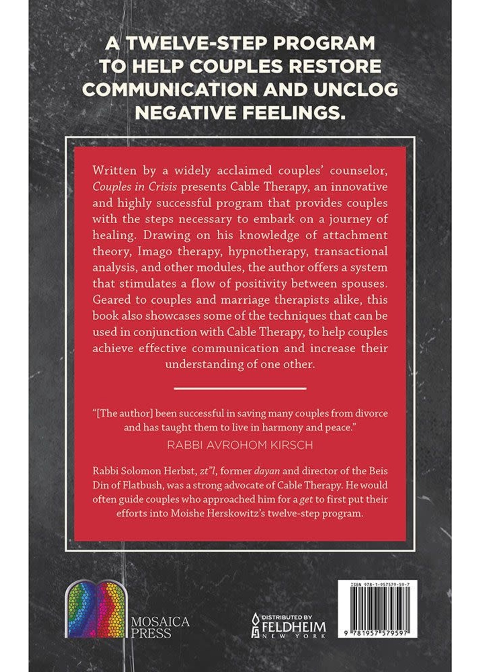 Couples in Crisis - Introducing Cable Therapy - Moishe Herskowitz, MS, LCSW, CH