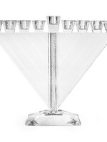 Crystal Triangle Menorah w/ Stones-Silver 11"H 12.5"L(M-X1535B)
