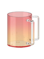 Red Yellow Colored Acrylic Washing Cup- Clear Handles 5" (WC-X5301)