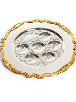 Paldinox S/P Seder Plate-- 13"- Gold Stripe (P-P354GR)