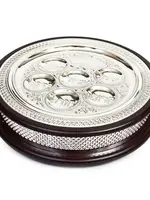 Wood & S/P 2 in 1 Seder Plate & Matzah Box-- 14" (P-X2302)
