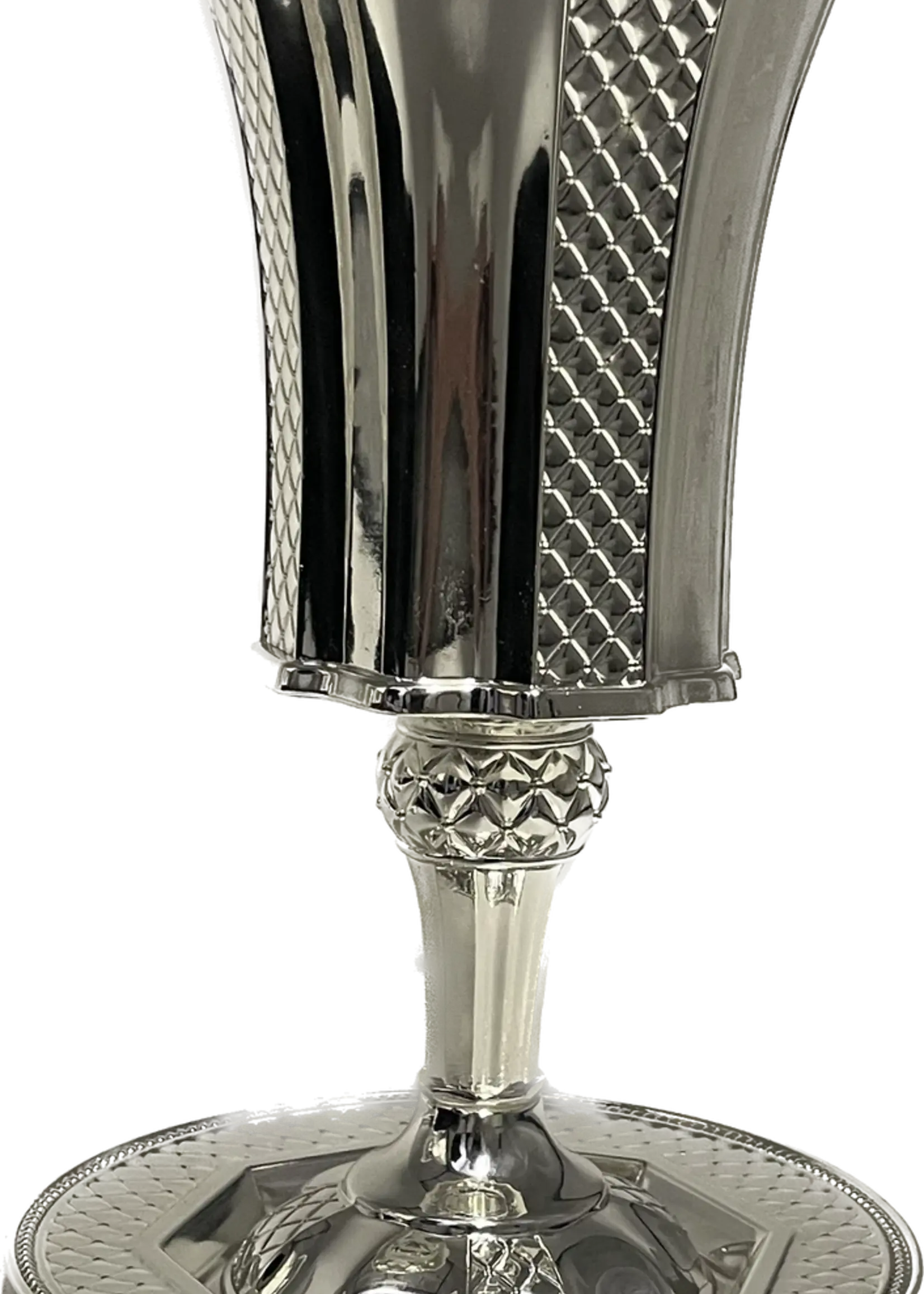 Silverplate Elijah Kiddush Goblet Clean Design With Plate 9" (P-X5108A)